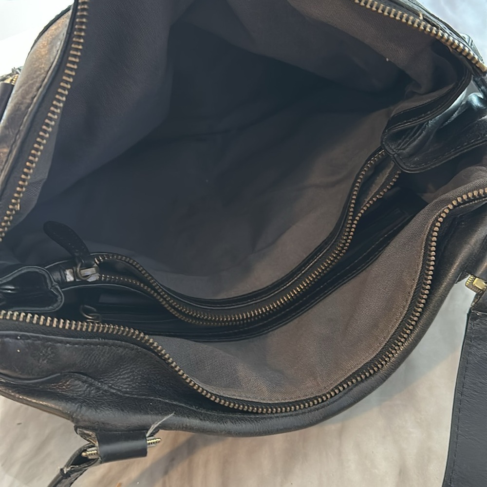 Cole Haan Black Leather Handbag Shoulder Tote Buckle Y2K - Picture 6 of 10